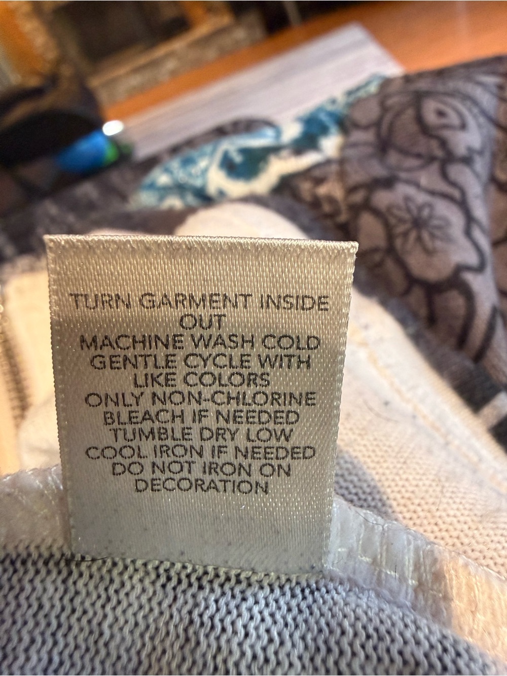 Christopher & Banks Blue and Gray Paisley Zip Hoodie - Picture 10 of 10